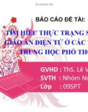 Báo cáo tiểu luận: Tìm hiểu thực trạng sử dụng giáo án điện tử ở các trường trung học phổ thông