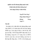 Báo cáo y học: nghiên cứu tổn thương động mạch vành ở bệnh nhân đái tháo đường týp 2 trên chụp cắt lớp vi tính 64 dãy