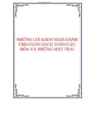 NHỮNG LỜI KHEN NGỢI DÀNH CHO CUỐN SÁCH TOÀN CẦU HÓA VÀ NHỮNG MẶT TRÁI.