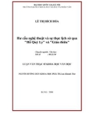 Luận văn Thạc sĩ Văn học: Hư cấu nghệ thuật và sự thực lịch sử qua Hồ Quý Ly và Giàn thiêu