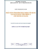 Luận văn: Phân tích tình hình hoạt động tín dụng của ngân hàng thương mại cổ phần Đông Á chi nhánh An Giang