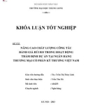 Khóa luận tốt nghiệp: Nâng cao chất lượng công tác đánh giá rủi ro trong hoạt động thẩm định dự án tại Ngân hàng thương mại Cổ phần Kỹ thương Việt Nam