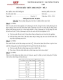 ĐỀ THI KẾT THÚC HỌC PHẦN MÔN XÁC SUẤT THỐNG KÊ TRƯỜNG ĐH KINH TẾ TÀI CHÍNH TP.HCM UEF – ĐỀ 3