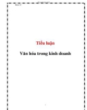 Tiểu luận quản trị: Văn hóa trong kinh doanh