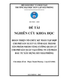 Đề tài nghiên cứu khoa học: Hoàn thiện tổ chức kế toán tập hợp chi phí sản xuất và tính giá thành sản phẩm nhằm tăng cường quản lý chi phí sản xuất tại công ty cổ phần đầu tư xây dựng số 5 Hải Phòng