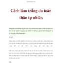 Cách làm trắng da toàn thân tự nhiên