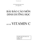 BÀI BÁO CÁO MÔN DINH DƯỠNG HỌC CHỦ ĐỀ: VITAMIN C