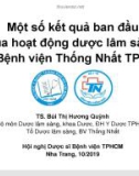 Bài giảng Một số kết quả ban đầu của hoạt động dược lâm sàng tại Bệnh viện Thống Nhất TPHCM - TS. Bùi Thị Hương Quỳnh