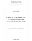 Luận văn Thạc sĩ Hóa học: Nghiên cứu xác định hàm lượng nitrat và nitrit trong rau bằng phương pháp trắc quang