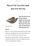 Phụ nữ Việt Nam kém hạnh phúc hơn đàn ông