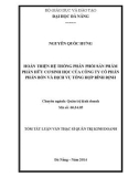 Tóm tắt luận văn Thạc sĩ Quản trị kinh doanh: Hoàn thiện hệ thống phân phối sản phẩm phân hữu cơ sinh học của Công ty cổ phần Phân bón và Dịch vụ tổng hợp Bình Định