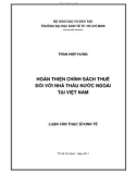 Luận văn Thạc sĩ Kinh tế: Hoàn thiện chính sách thuế đối với nhà thầu nước ngoài tại Việt Nam