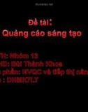 Thuyết trình đề tài: Quảng cáo sáng tạo