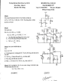 Đề kiểm tra cuối học kỳ II năm học 2015 môn Mạch điện tử