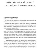 PHẦN I- VẤN ĐỀ CHUNG VỀ CHẤT LƯỢNG SẢN PHẨM VÀ QUẢN LÝ CHẤT LƯỢNG CỦA DOANH NGHIỆP.