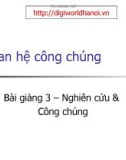 Quan hệ công chúng - Nghiên cứu & công chúng