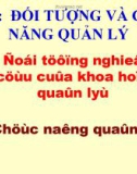 Bài giảng Khoa học quản lý: Bài 1, bài 2