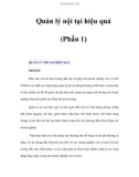 Quản lý nội tại hiệu quả (Phần 1)