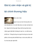 Giá trị cảm nhận và giá trị tài chính thương hiệu