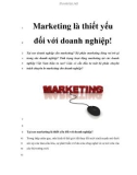 Marketing là thiết yếu đối với doanh nghiệp!