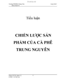 Tiểu luận: Chiến lược sản phẩm của cà phê Trung Nguyên