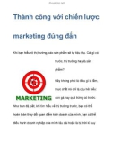 Thành công với chiến lược marketing đúng đắn