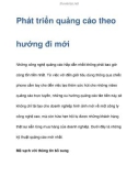 Phát triển quảng cáo theo hướng đi mới