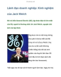 Lãnh đạo doanh nghiệp: Kinh nghiệm của Jack Welch