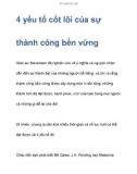 Bốn yếu tố chủ chốt của sự thành công bền vững