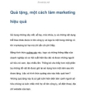 Một cách làm marketing hiệu quả