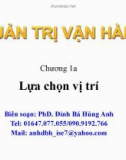 Bài giảng Quản trị vận hành: Chương 1A - PhD. Đinh Bá Hùng Anh