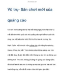 Vũ trụ- Sân chơi của quảng cáo