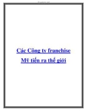 Các Công ty franchise Mỹ tiến ra thế giới