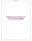 Khái quát chung về luật hành chính