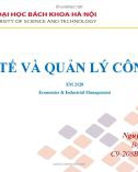 Bài giảng Kinh tế và quản lý công nghiệp: Chương 3.1 và 3.2 - Nguyễn Thị Bích Nguyệt