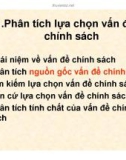 Bài giảng Phân tích lựa chọn vấn đề chính sách